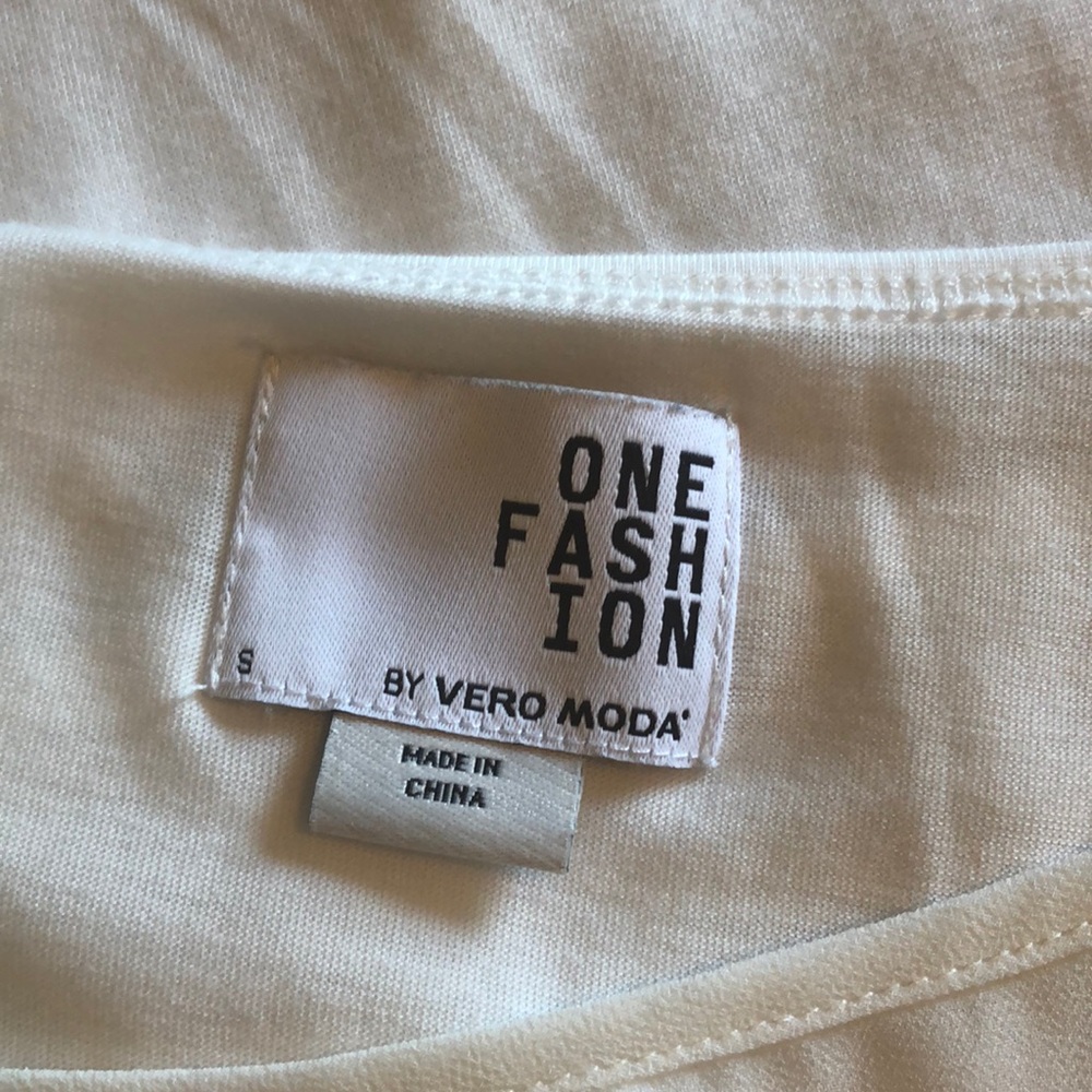White Tank w/ Sheer Overlay- 2 piece top - Picture 5 of 6